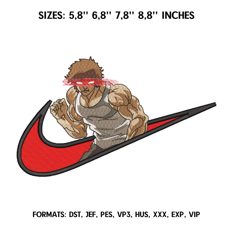 Hanma Baki Embroidery Design File Baki Hanma Anime Embroidery Design Machine  Design Pes Dst. Nike Baki embroidery.png