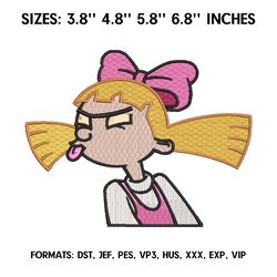 helga pataki embroidery design, hey arnold anime embroidery, machine embroidery pattern. anime pes design