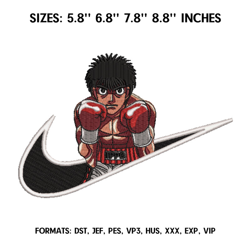 Ippo Makunouchi Embroidery Design File, Hajime no Ippo Anime Embroidery Design, Machine embroidery pattern. Anime Pes.png