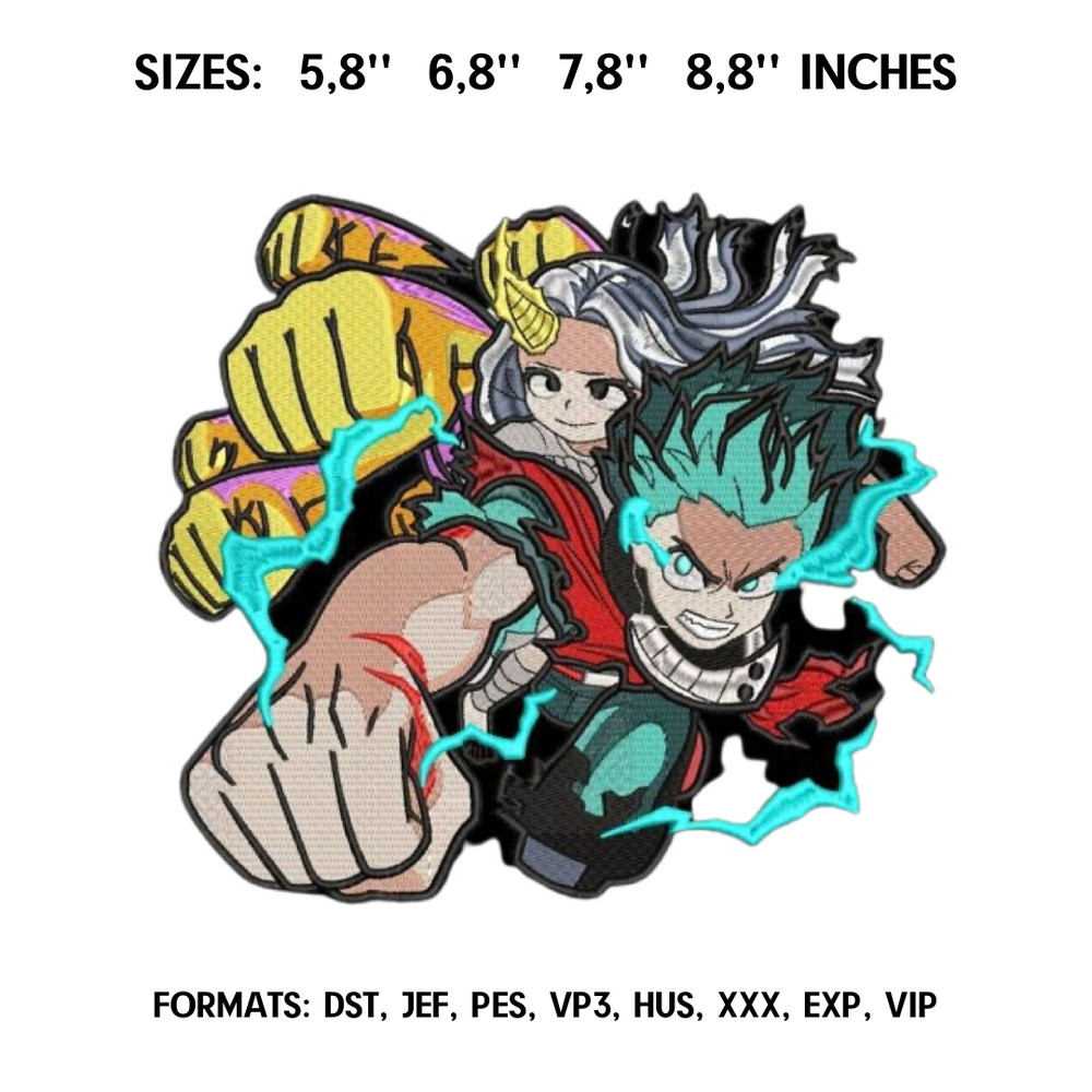 Izuku Deku Midoriya Embroidery Design File  My Hero Academia Anime Embroidery Design Izuku Machine embroidery pattern..png