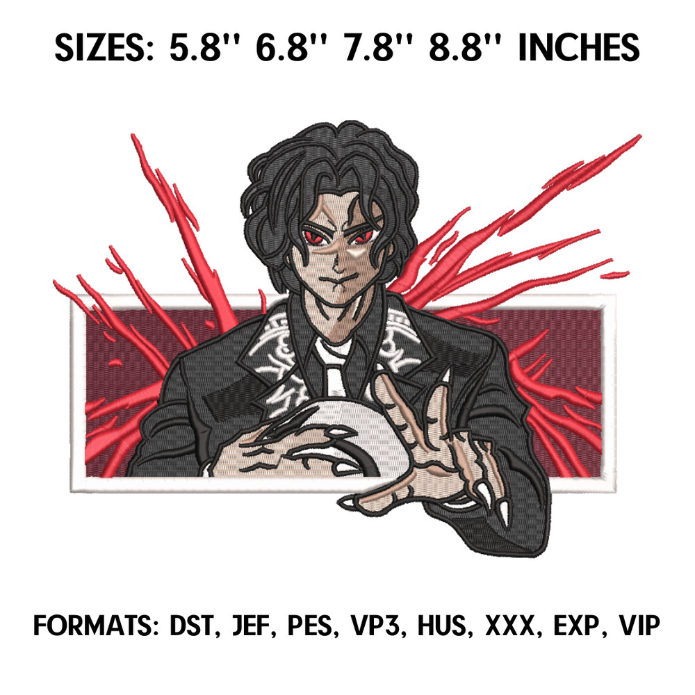Kibutsuji Muzan Embroidery Design File, Kimetsu no yaiba Anime, Machine Embroidery Design, Demon Slayer Embroidery.png