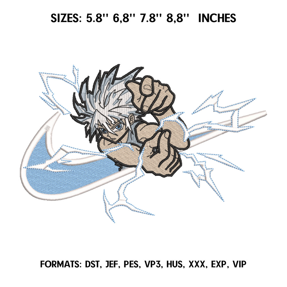 Killua Embroidery Design File Hunter x Hunter Anime Embroidery Design Machine  Design Pes Dst. Nike Killua Zoldyck 2.png