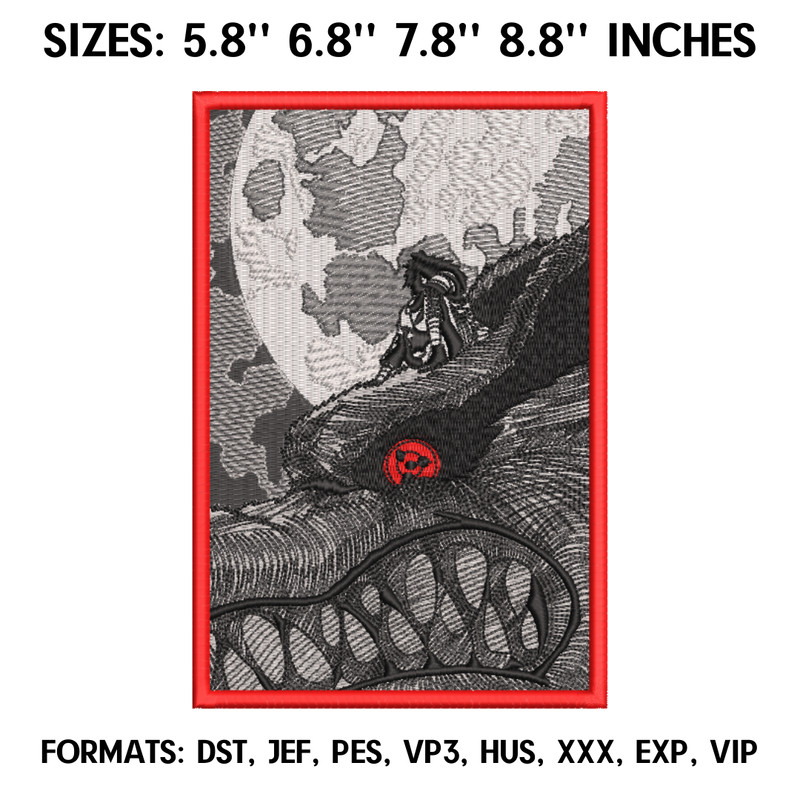 Kurama  Madara Embroidery design file pes. Anime Naruto embroidery design. Machine embroidery pattern, Swoosh embroidery.png