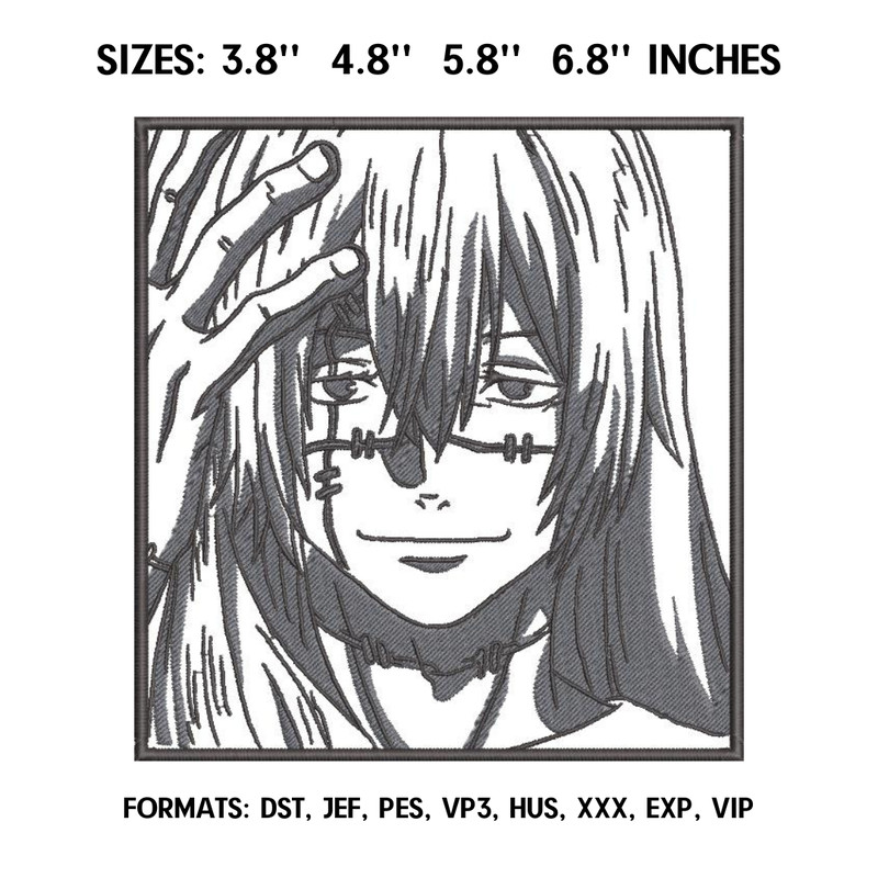 Mahito Embroidery Design File  Jujutsu Kaisen Anime Embroidery Design Machine embroidery Format Pes Dst Jef, Sukuna.png