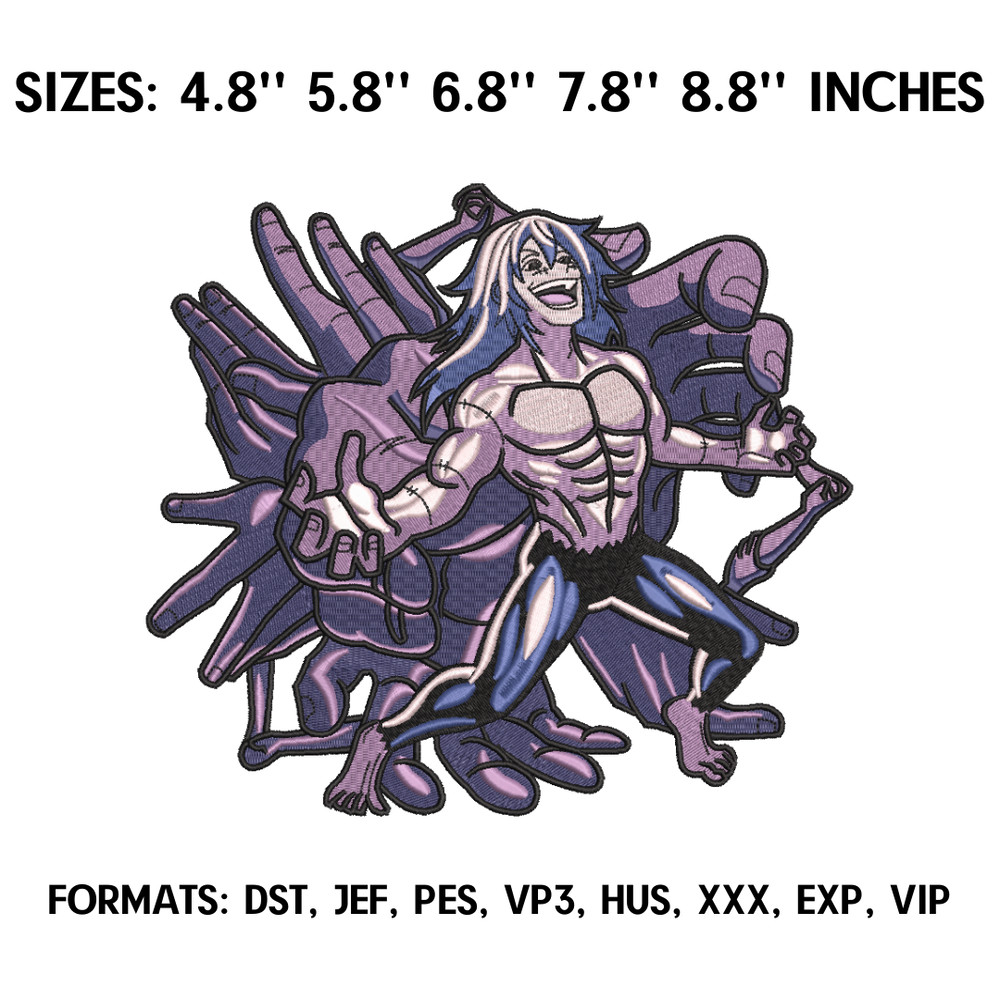 Mahito Embroidery Design File, Jujutsu Kaisen Anime Embroidery Design, Machine Embroidery, Anime Pes Design Brother.png