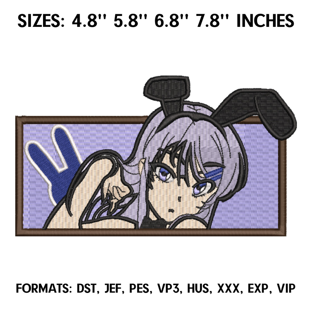 Mai Sakurajima Embroidery Design File, Anime Embroidery Design, Mai Sakura Anime Pes Design Brother.png