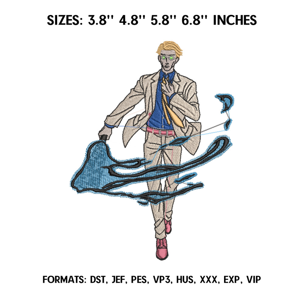 Nanami Kento Embroidery Design File, Jujutsu Kaisen Anime Embroidery Design, Machine embroidery pattern..png