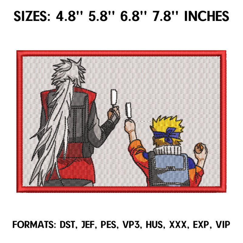 Naruto and Jiraya Embroidery Design File Naruto Anime Embroidery Design Machine  Design Pes Dst. Jiraya embroidery.png
