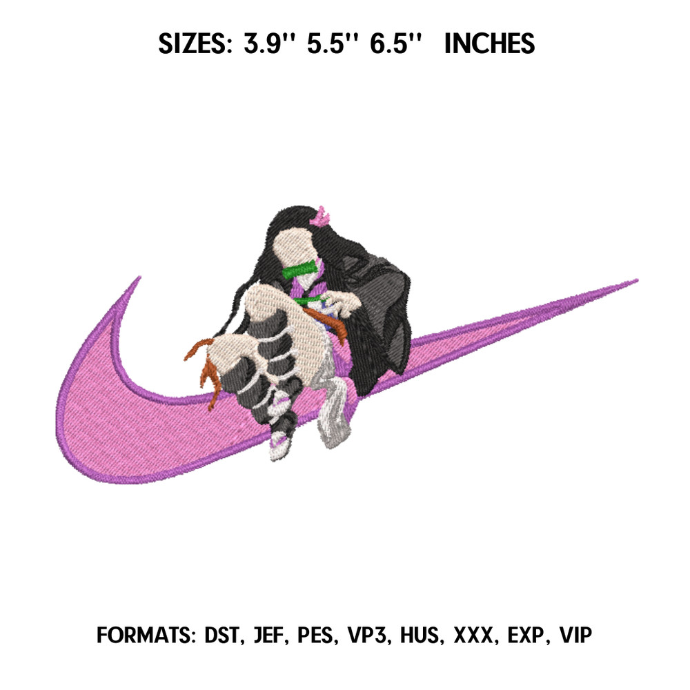 Nezuko Embroidery Design File, Kimetsu no yaiba Anime Embroidery Design, Demon Slayer Embroidery, Anime Pes Design File 2.png