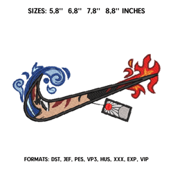 nike and tanjiro kamadokimetsu no yaiba anime embroidery design embroidery pattern demon slayer embroidery design