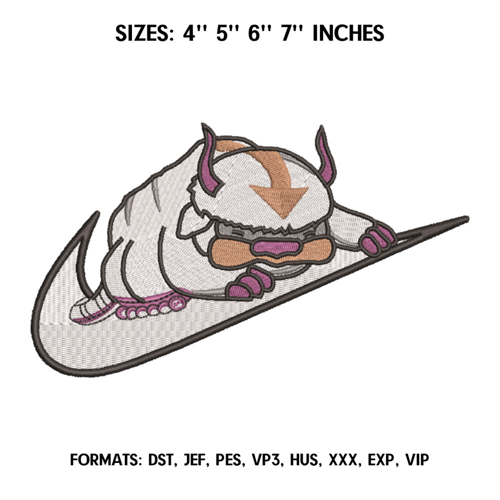 Nike Appa Embroidery Design File, Avatar Anime Embroidery Design, Machine embroidery pattern..png