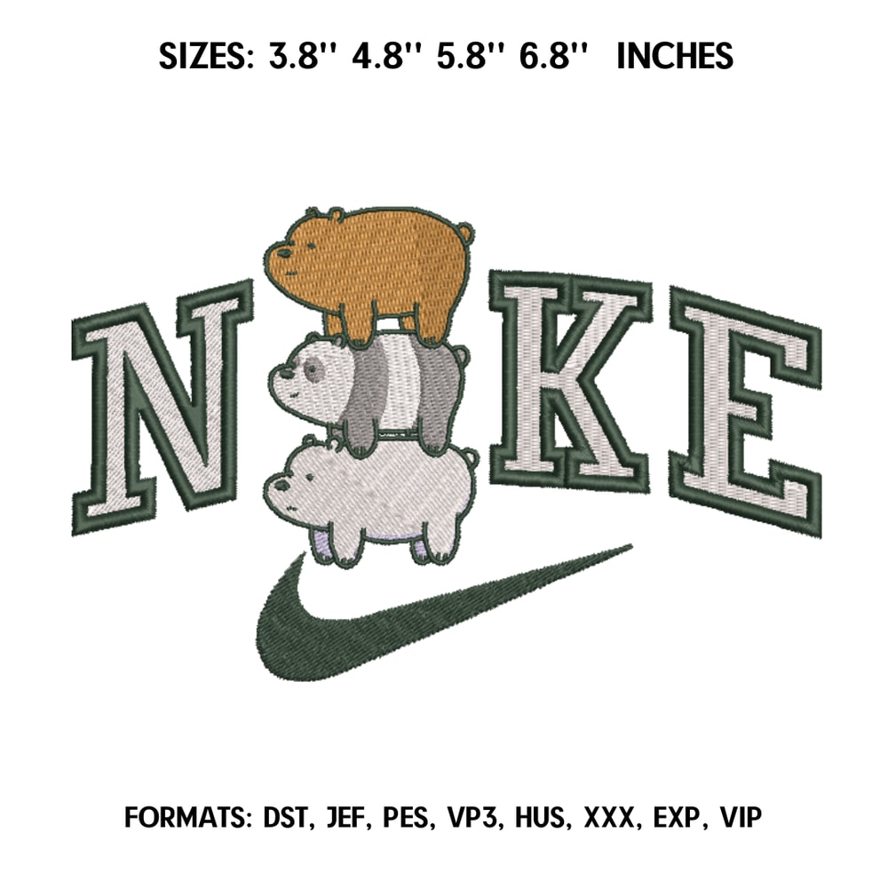 Nike Bare Bears Embroidery Design File Nike Embroidery Design Swoosh Bare Bears Machine Embroidery Design Pes Dst.png