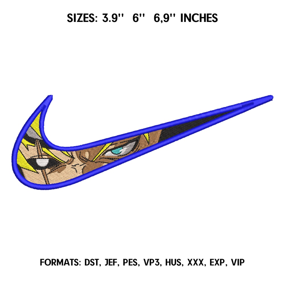 Nike Boruto Embroidery design file pes. Anime Naruto embroidery design. Machine embroidery pattern, Swoosh embroidery.png