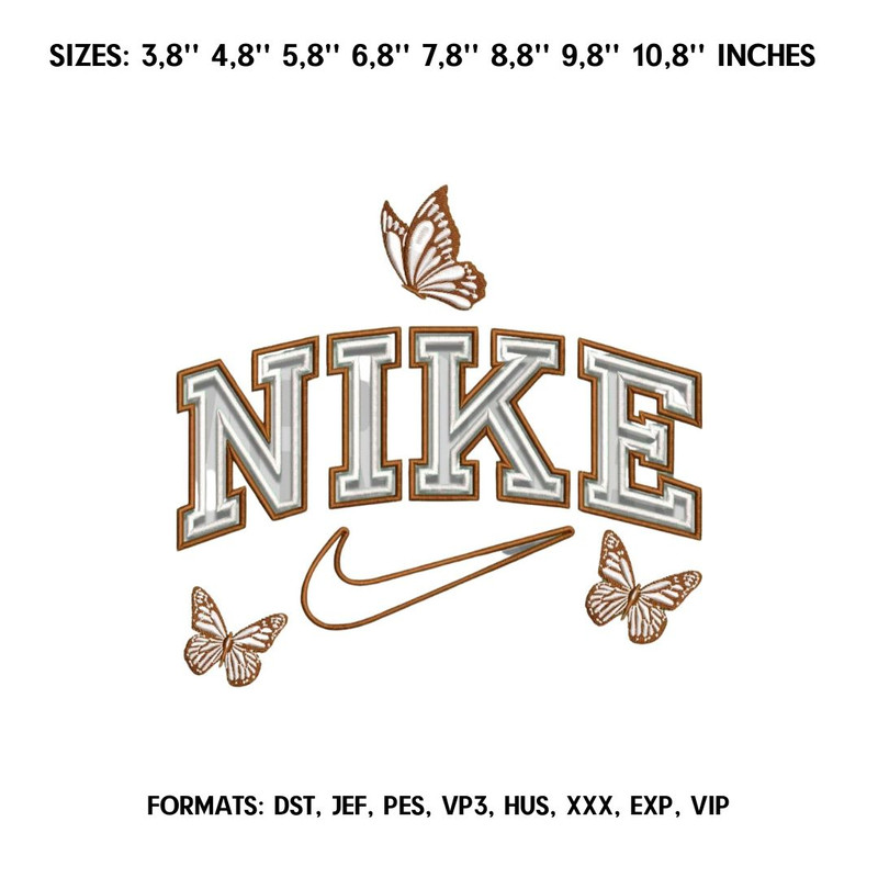 Nike Butterfly Embroidery design file pes.  Anime embroidery design. Machine embroidery pattern, Nike Logo embroidery 1.jpg
