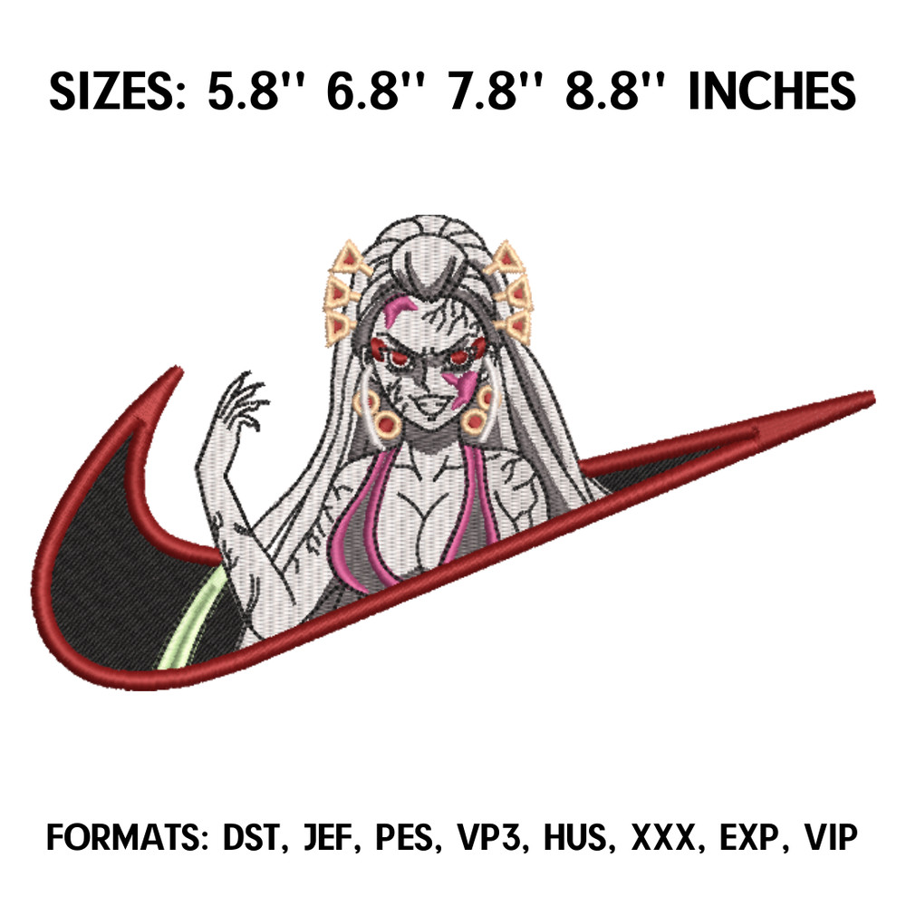 Nike Daki Embroidery Design File, Kimetsu no yaiba Anime Embroidery Design, Demon Slayer anime embroidery design.png
