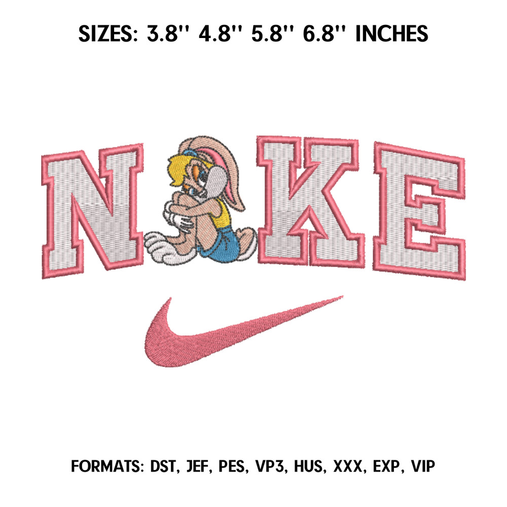 Nike Lola Embroidery Design File, Bugs Bunny and Lola Anime Embroidery Design, Machine embroidery pattern..png