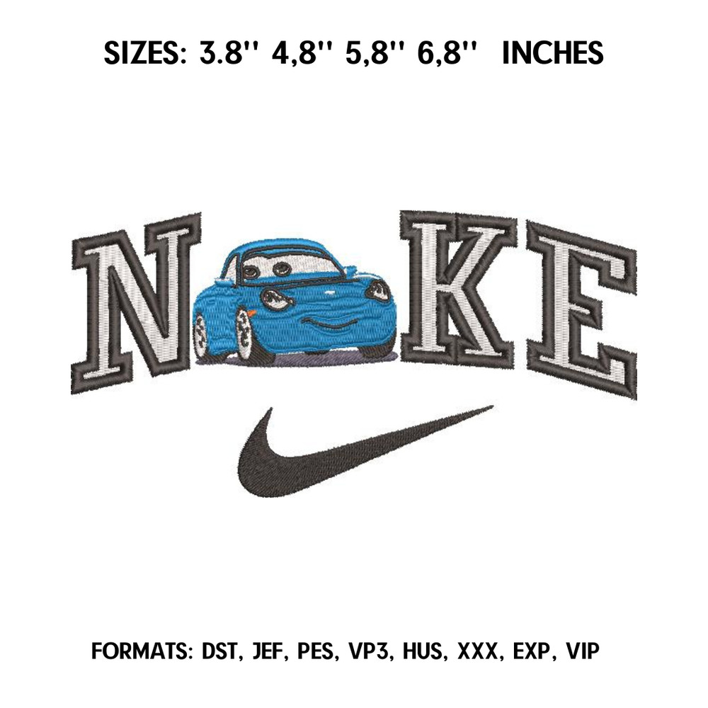 Nike Sally Carrera Embroidery Design File Cars Anime Embroidery Design Nike Logo Machine Embroidery  Design Pes Dst.png