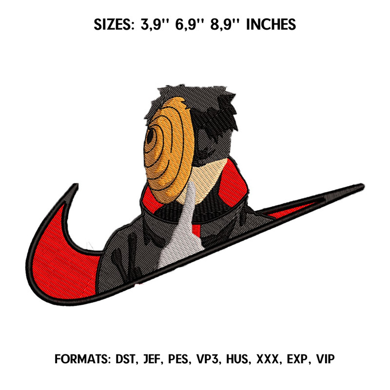 Obito Embroidery Design File Naruto Anime Embroidery Design Machine  Design Pes Dst. Nike Obito Uchiha embroidery pes 1.png