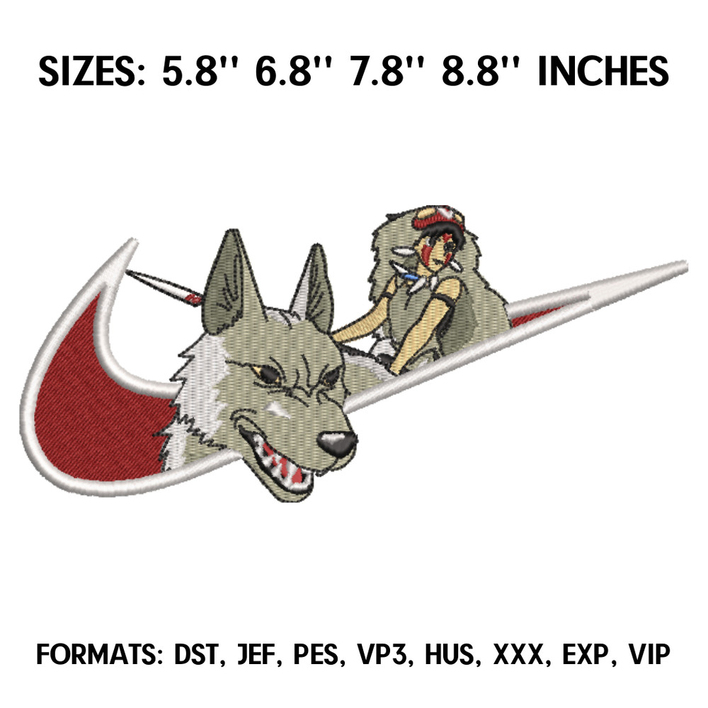 Princess Mononoke Embroidery Design File, Princess Mononoke Anime Embroidery Design, Machine embroidery, Anime Design Pe 2.png