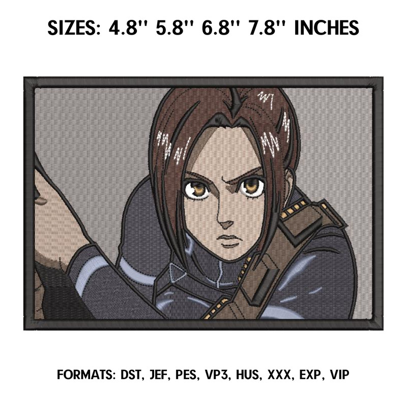 Sasha Braus Embroidery design file pes. Attack on Titan embroidery design. Machine embroidery, Anime embroidery design.png