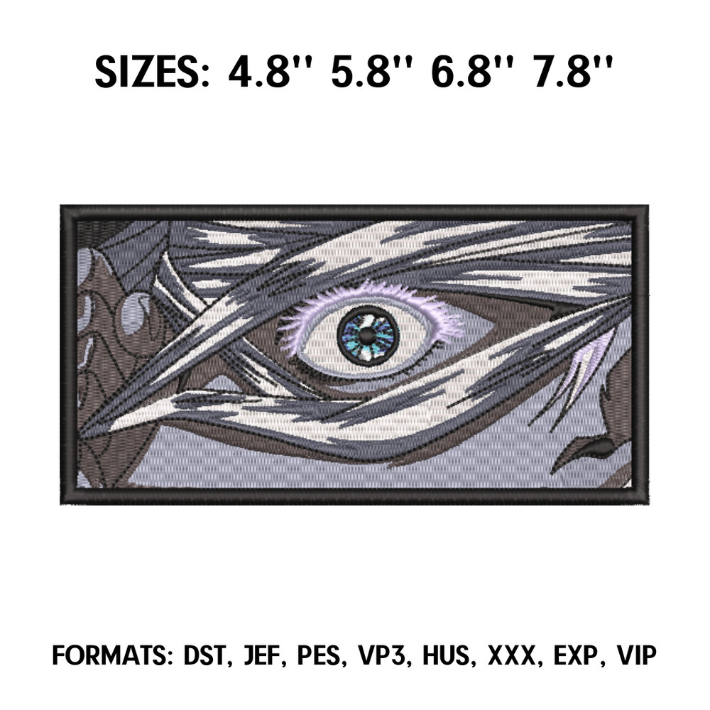 Satoru Gojo Eyes Embroidery Design File, Jujutsu Kaisen Anime Embroidery Design, Machine Design Pes Dst. Satoru Gojo.png