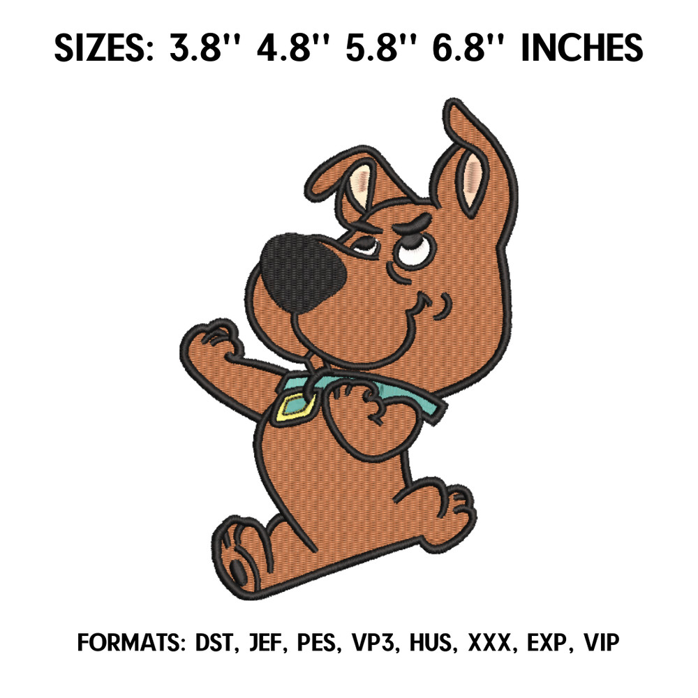 Scooby Doo Embroidery Design, Scooby Doo Anime Embroidery, Machine embroidery pattern. Anime Pes Design Brother.png