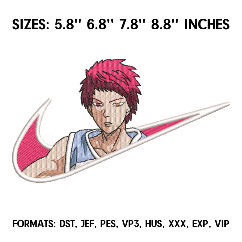 Seijuro Akashi Embroidery Design File, Kuroko's Basketball Anime Embroidery Design, Anime Pes Design Brother.png