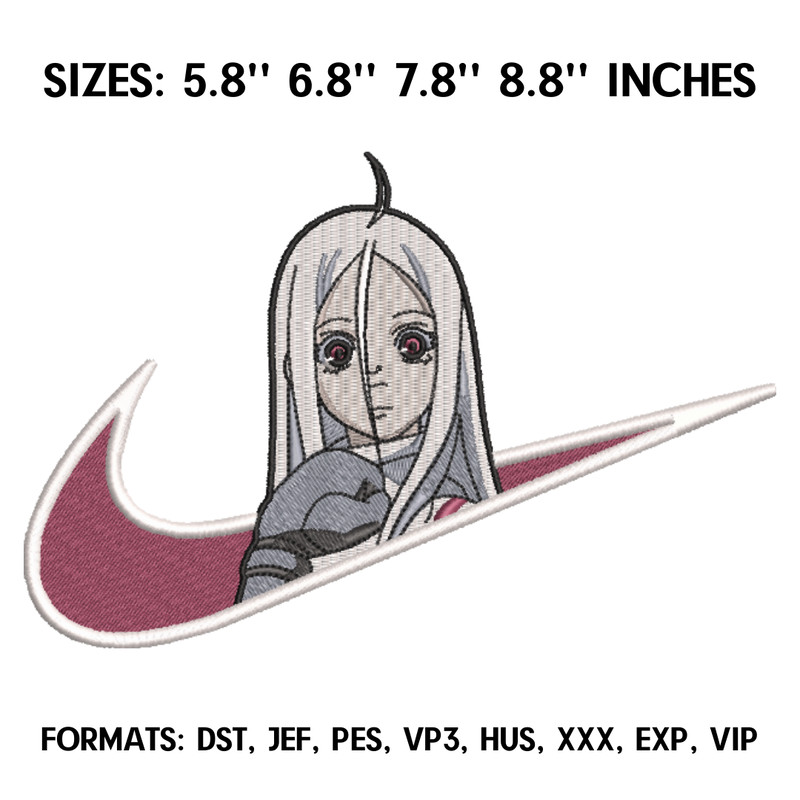 Shiro Embroidery Design File,  Deadman Wonderland Anime Embroidery Design.  Deadman Wonderland Anime Pes Design Brother.png