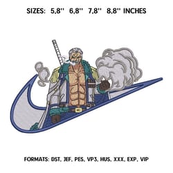 smoker anime embroidery design file pes, anime one piece file, embroidery pattern. one piece art 5,86,87,88,8 inch
