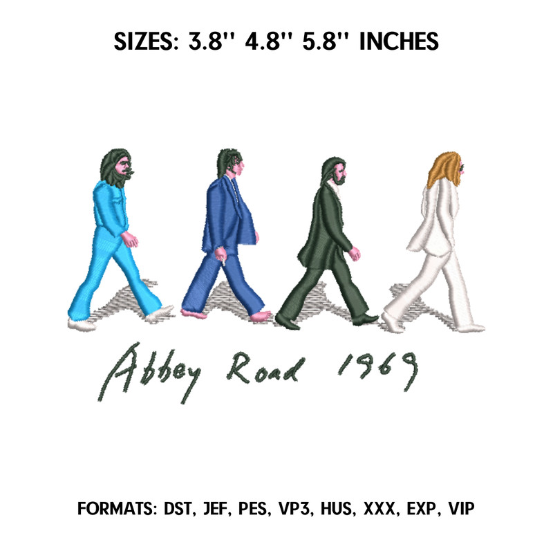 The Beatles Embroidery Design File, Music Embroidery Design, Machine embroidery pattern..png