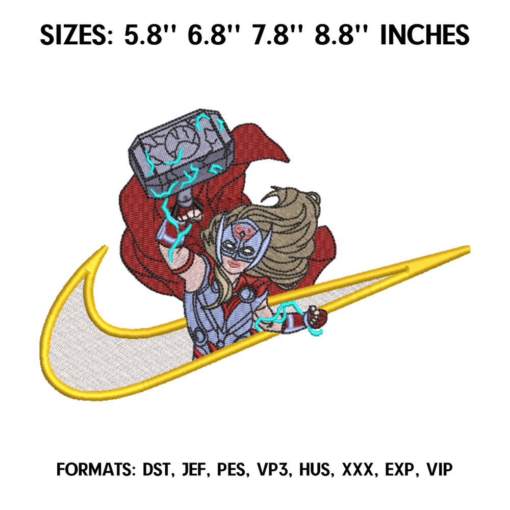 Thor Jane Foster Embroidery Design File, Marvel Embroidery Design, Machine embroidery design, Avengers Embroidery Design.png