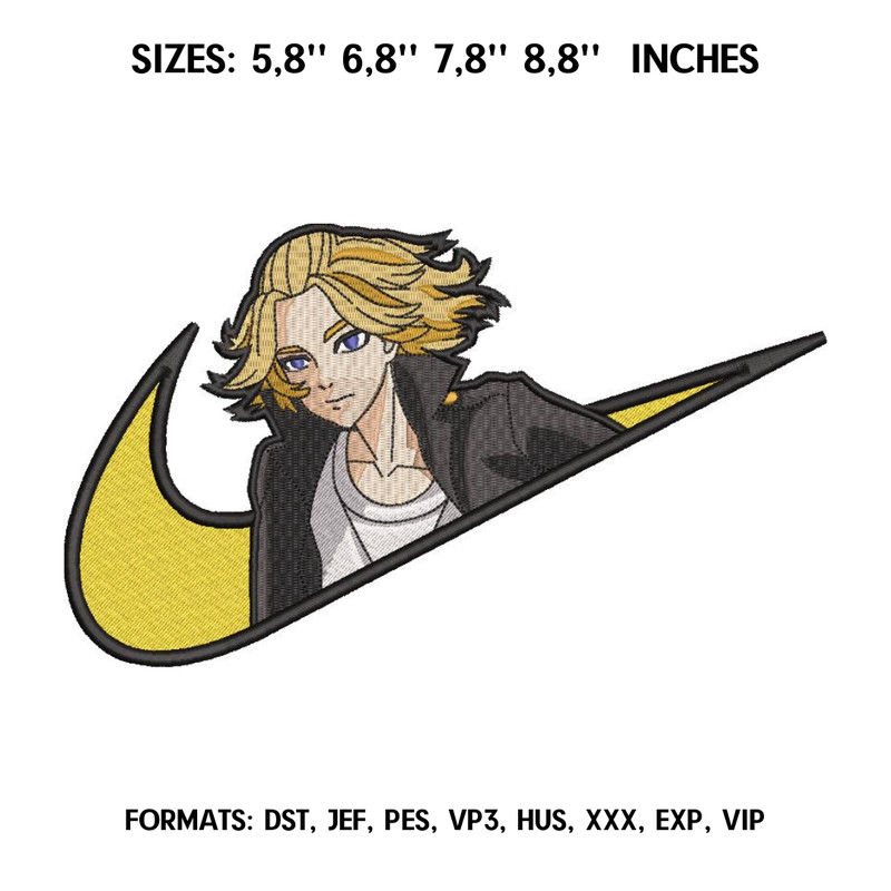 TOKYO REVENGERS MIKEYAnime Embroidery Design Anime design Embroidery Pattern Design PES DST Format.png