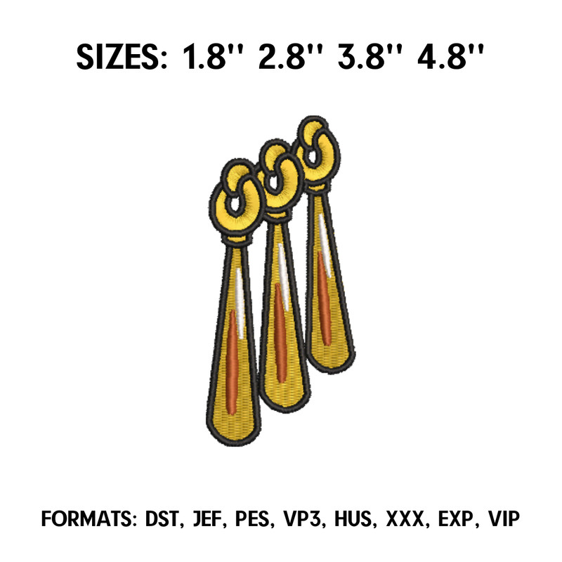 Zoro Earrings Embroidery Design File, One Piece Anime Embroidery Design, Machine  Design Pes Dst. Zoro Sword Embroidery.png