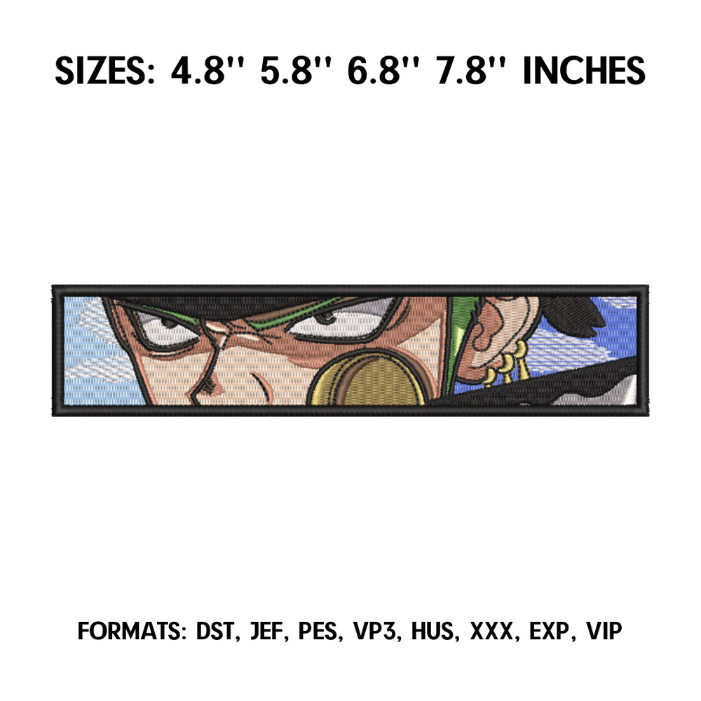 Zoro eyes Embroidery Design File, One Piece Anime Embroidery Design, Machine Embroidery File. Zoro Roronoa pes Design.png