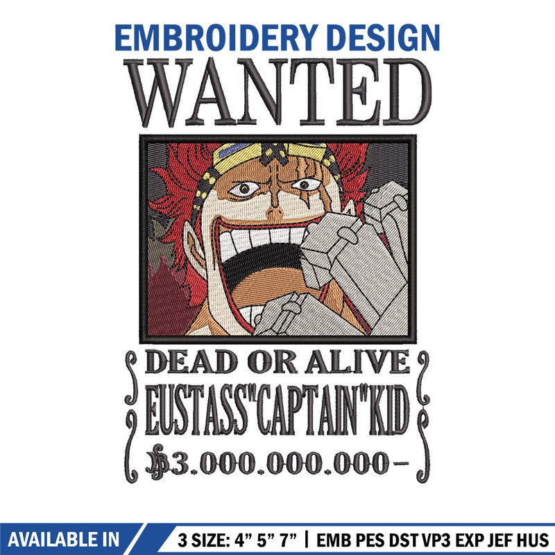 Bounty kid embroidery design, One piece embroidery, Anime design, Embroidery shirt, Embroidery file,Digital download.jpg