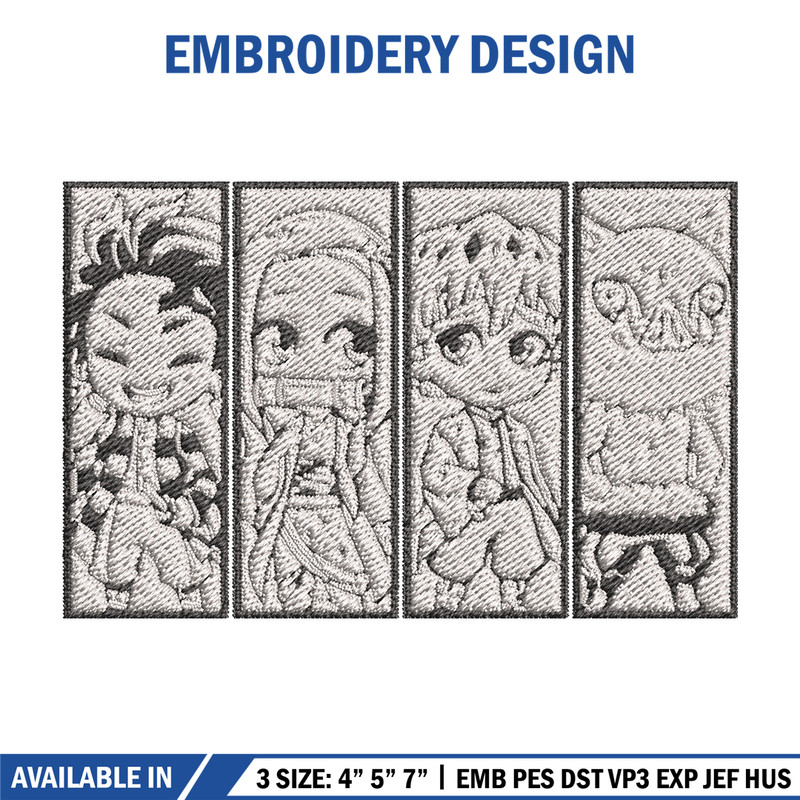 Friends poster embroidery design, Tanjiro embroidery, Embroidery shirt, Embroidery file, Anime design, Digital download.jpg