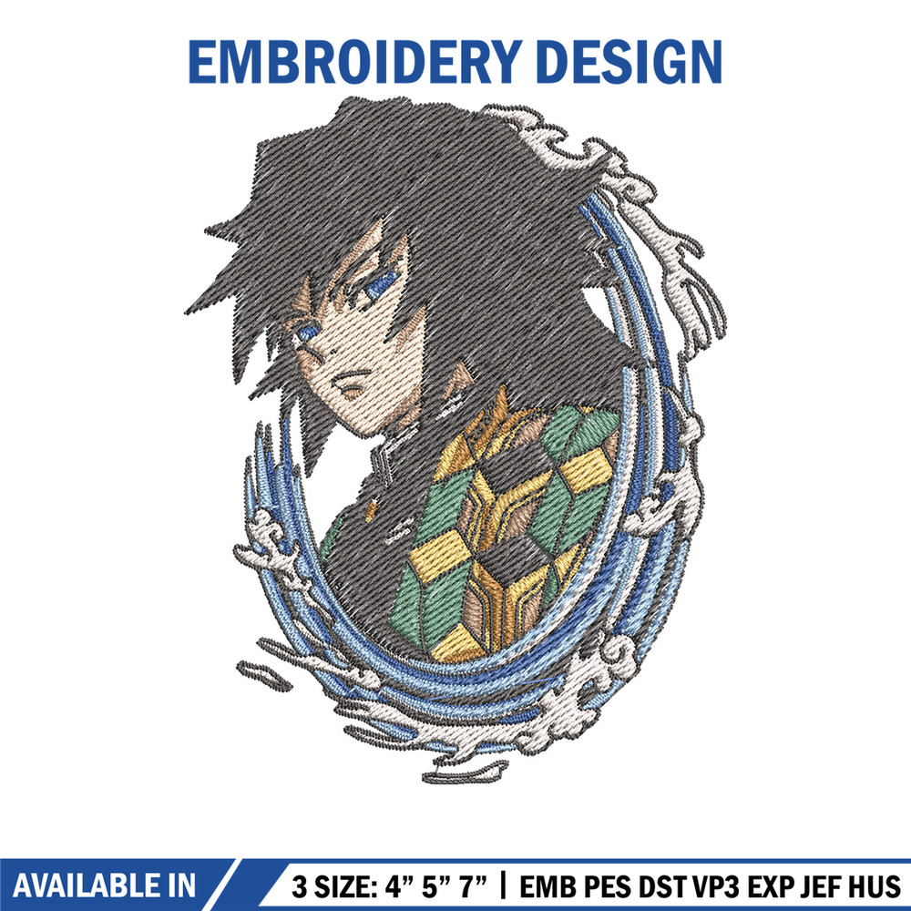Giyu circle embroidery design, Giyu embroidery, Embroidery shirt, Embroidery file, Anime design, Digital download.jpg