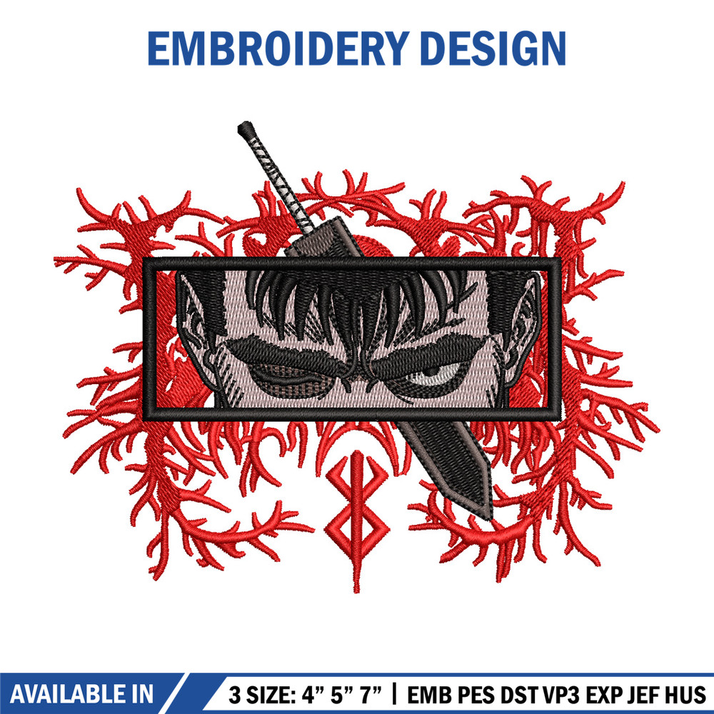 Guts eyes embroidery design, Berserk embroidery, Anime design, Embroidery shirt, Embroidery file, Digital download.jpg