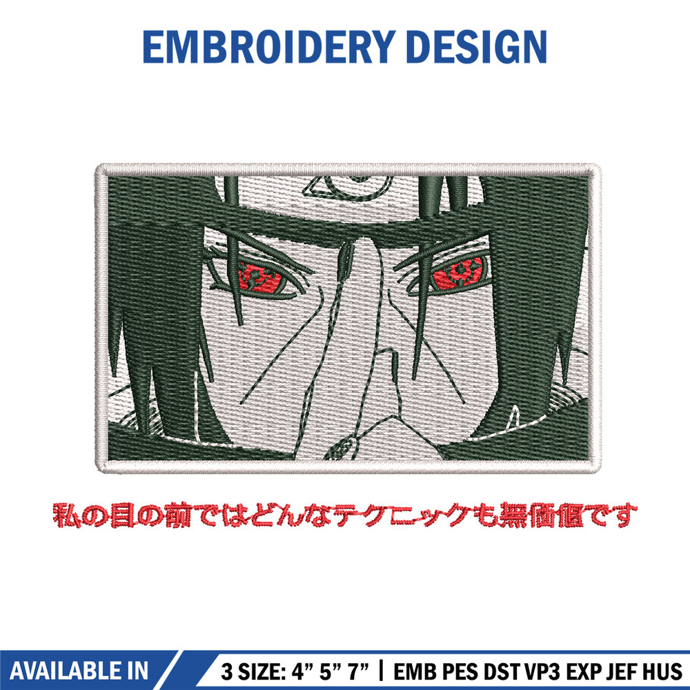 Itachi ninja embroidery design, Naruto embroidery, Anime design, Embroidery shirt, Embroidery file, Digital download.jpg