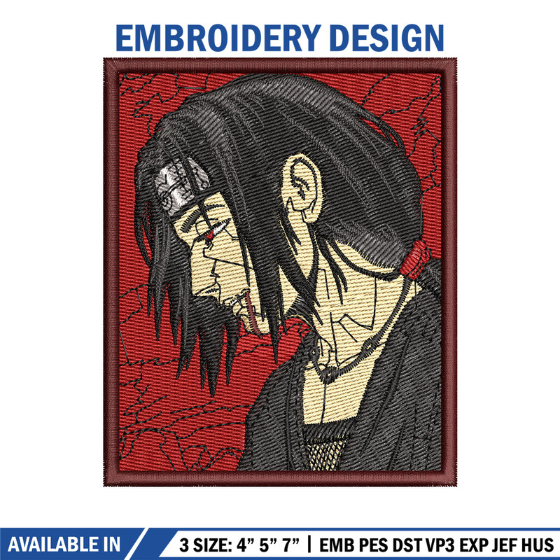 Itachi rectangle embroidery design, Naruto embroidery, Anime design, Embroidery shirt, Embroidery file, Digital download.jpg