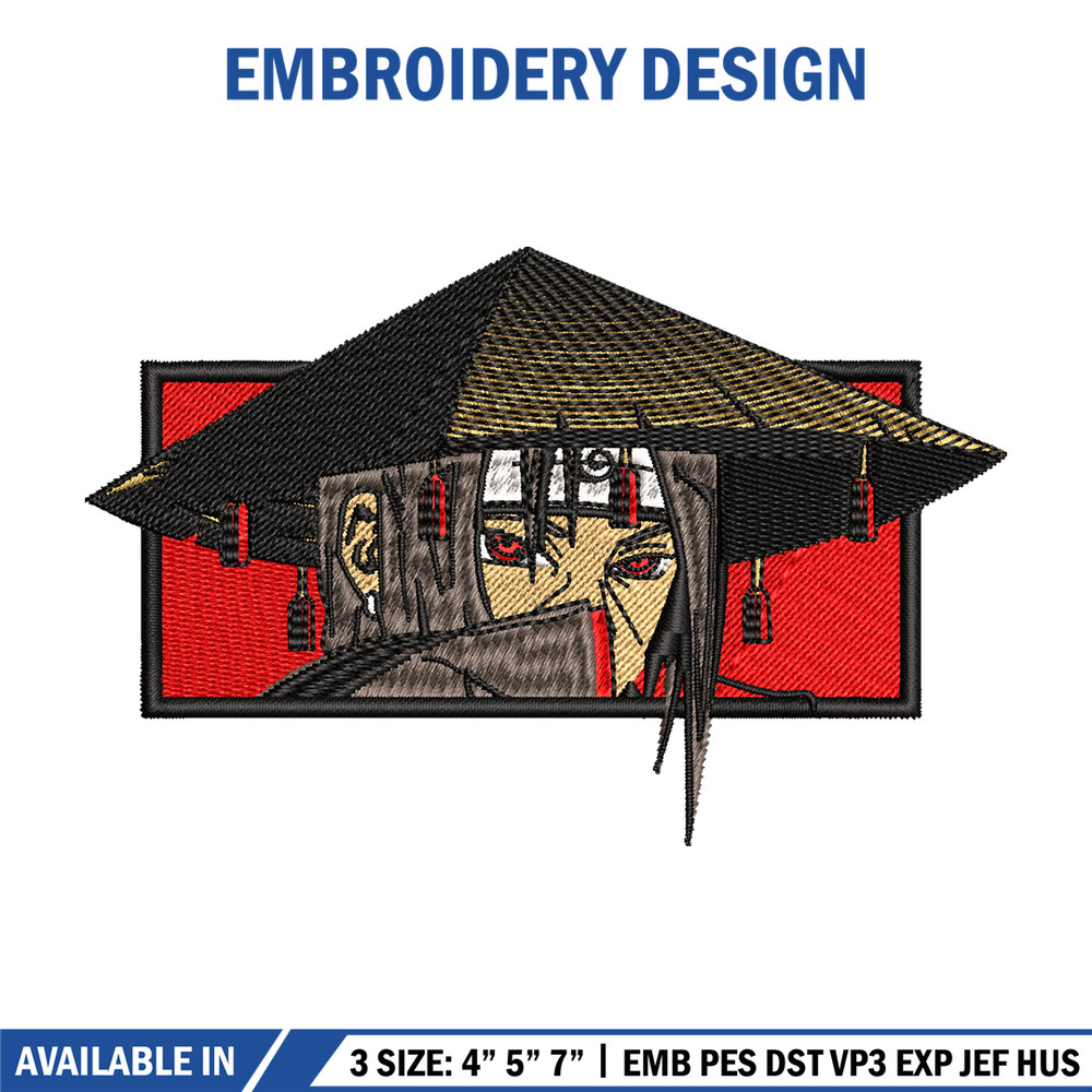 Itachi Rectangle embroidery design, Naruto embroidery, embroidery file, anime design, anime shirt, Digital download.jpg
