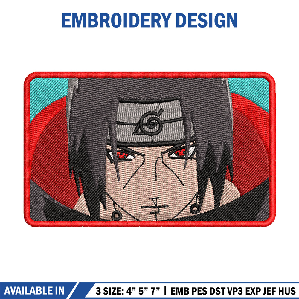 Itachi rectangle embroidery design, Naruto embroidery, logo design, anime design, anime shirt, Digital download.jpg