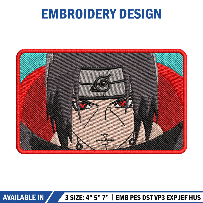 Itachi rectangle embroidery design, Naruto embroidery, logo design, anime design, anime shirt, Digital download.jpg