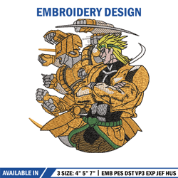 jojo bizarre embroidery design, jojo bizarre embroidery, anime design, embroidery file, anime shirt, instant download