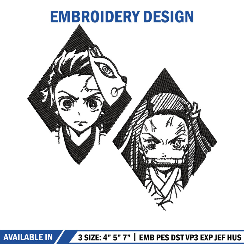 Kamado family embroidery design, Tanjiro embroidery, Anime design, Embroidery shirt, Embroidery file,Digital download.jpg