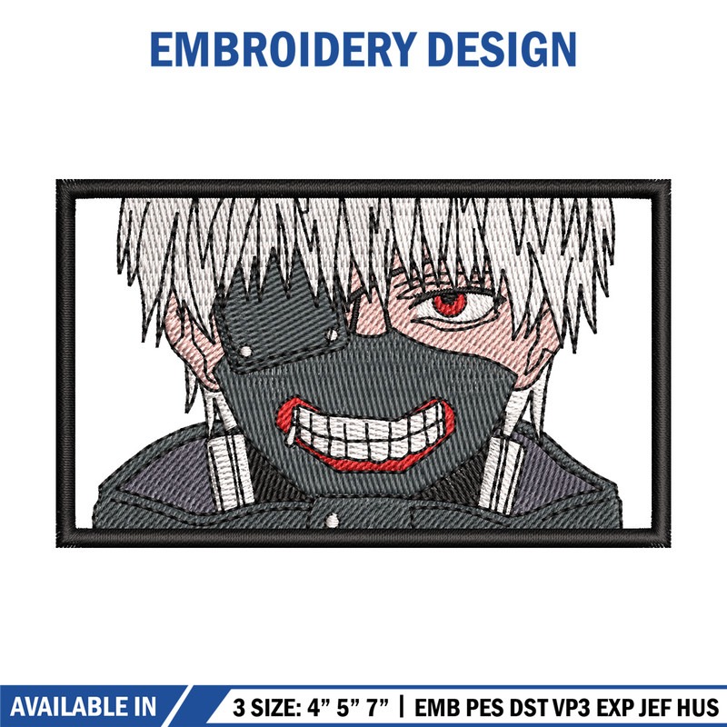 Ken kaneki embroidery design, Kaneki embroidery, Embroidery shirt, Embroidery file, Anime design, Digital download.jpg