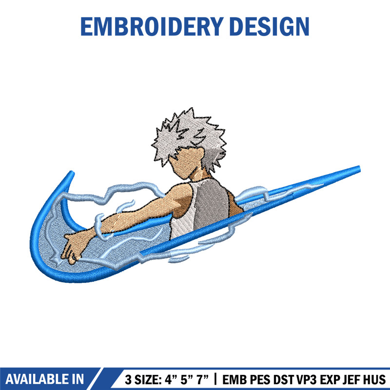 Killua Zoldyck Nike embroidery design, Hunter x hunter embroidery, Nike design, anime design, Digital download.jpg