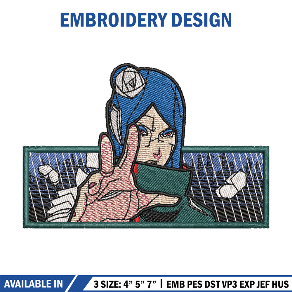 Konan frame embroidery design, Naruto embroidery, Anime design, Embroidery shirt, Embroidery file, Digital download.jpg