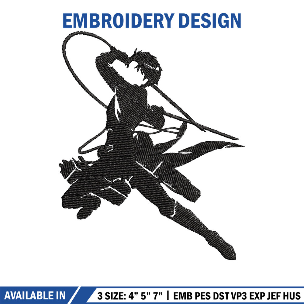 Levi black embroidery design, Aot embroidery, Anime design, Embroidery shirt, Embroidery file, Digital download.jpg