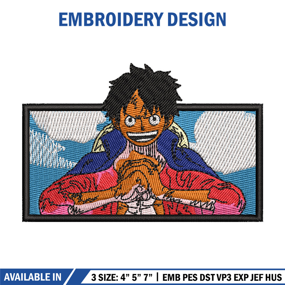 Luffy box embroidery design, One piece embroidery, Anime design, Embroidery shirt, Embroidery file, Digital download.jpg
